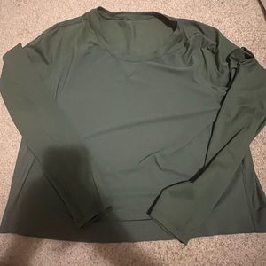 LULULEMON green cropped long sleeve